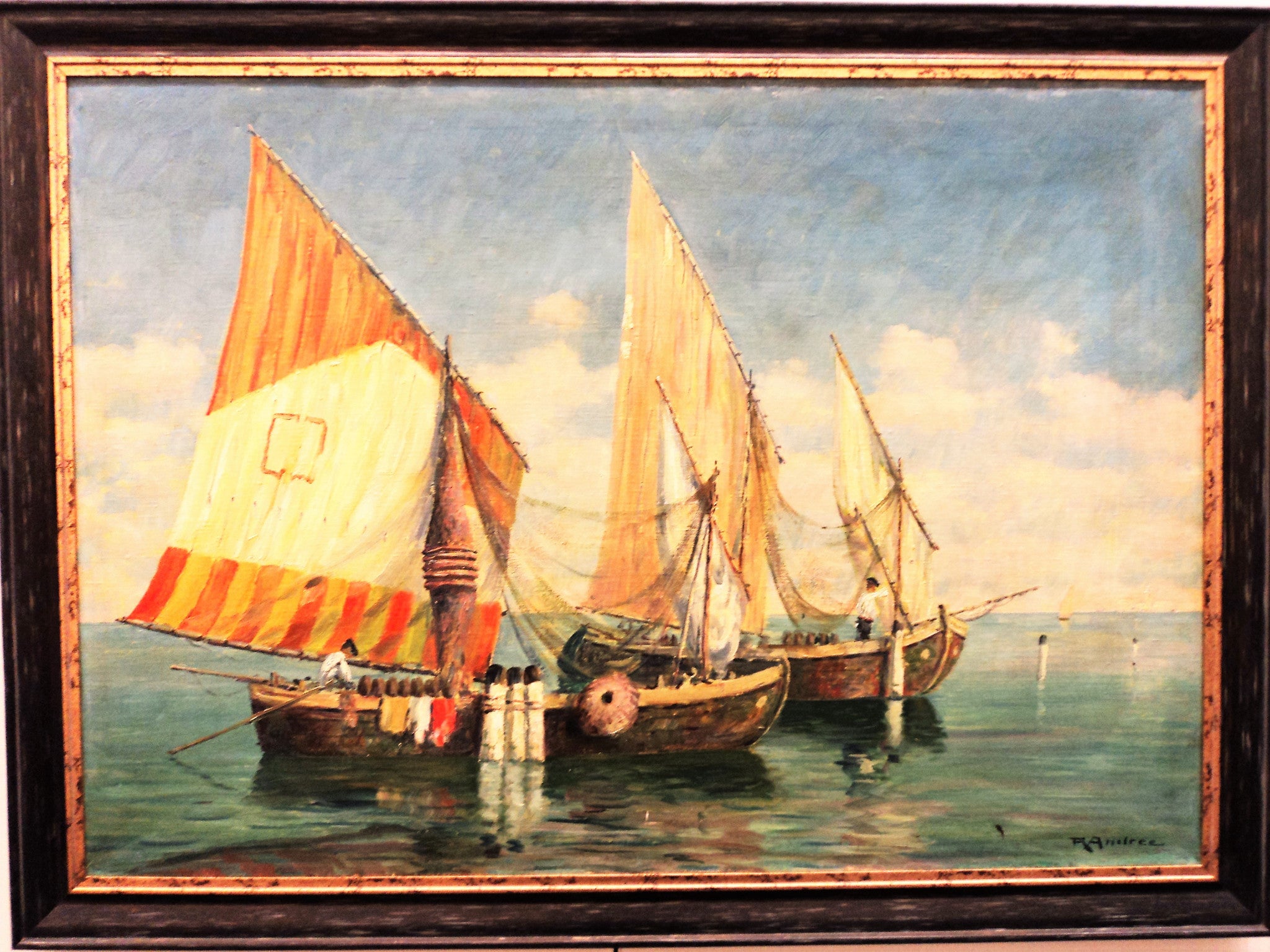 Rudolf Andree (1887-1970) Venice Harbor Painting