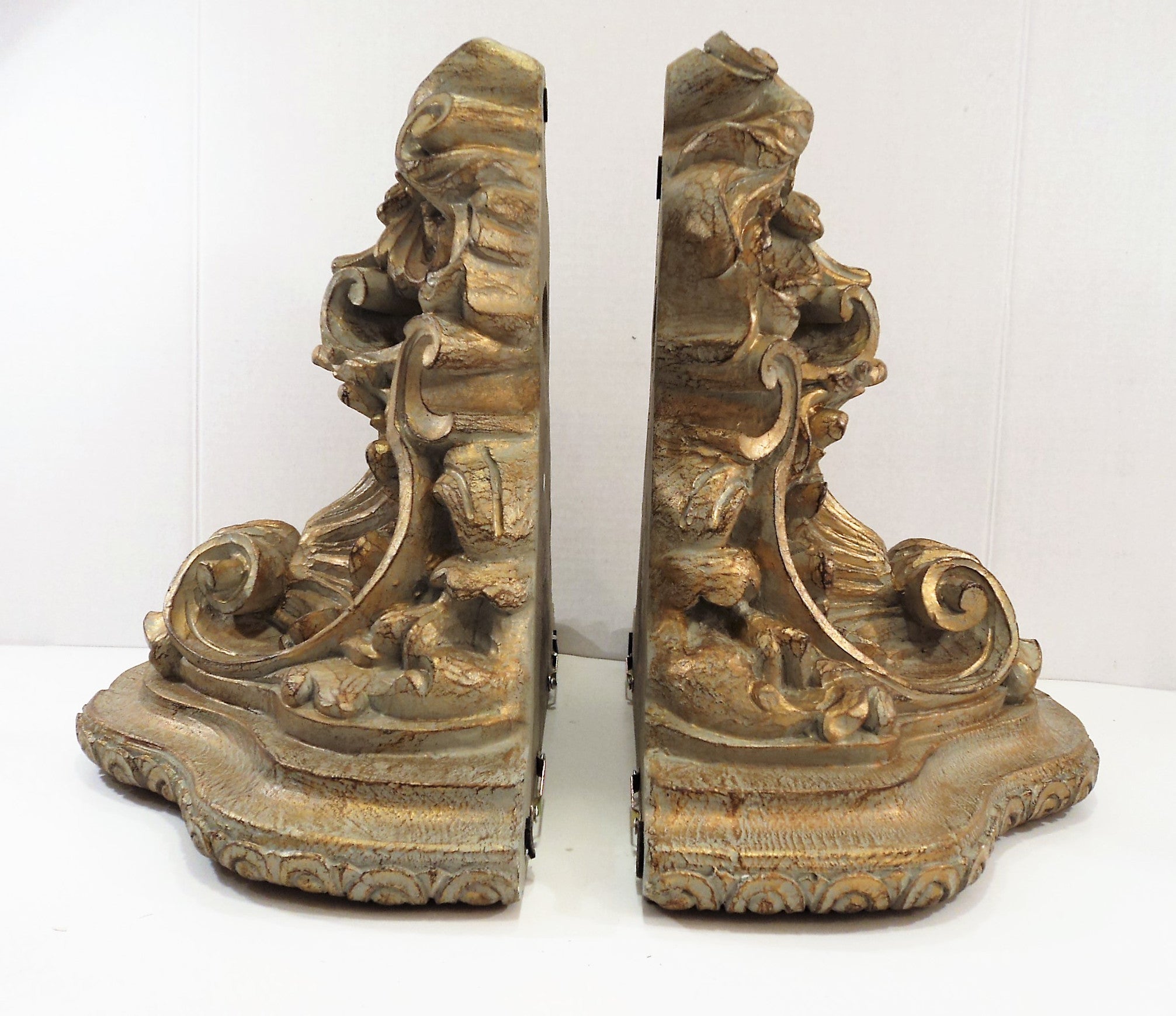 Carved Wall Shelf Pair