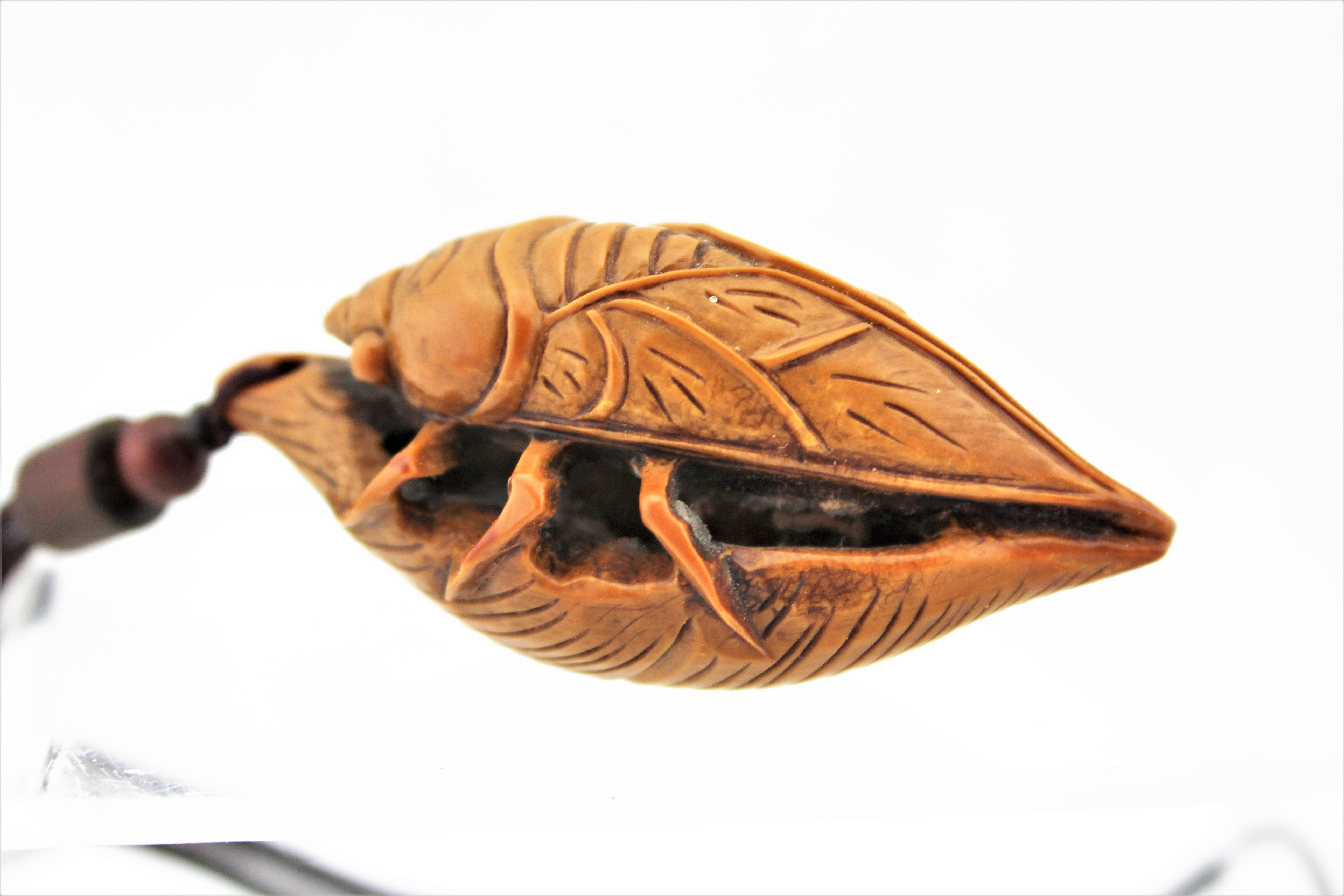 Carved Cicada Pendant