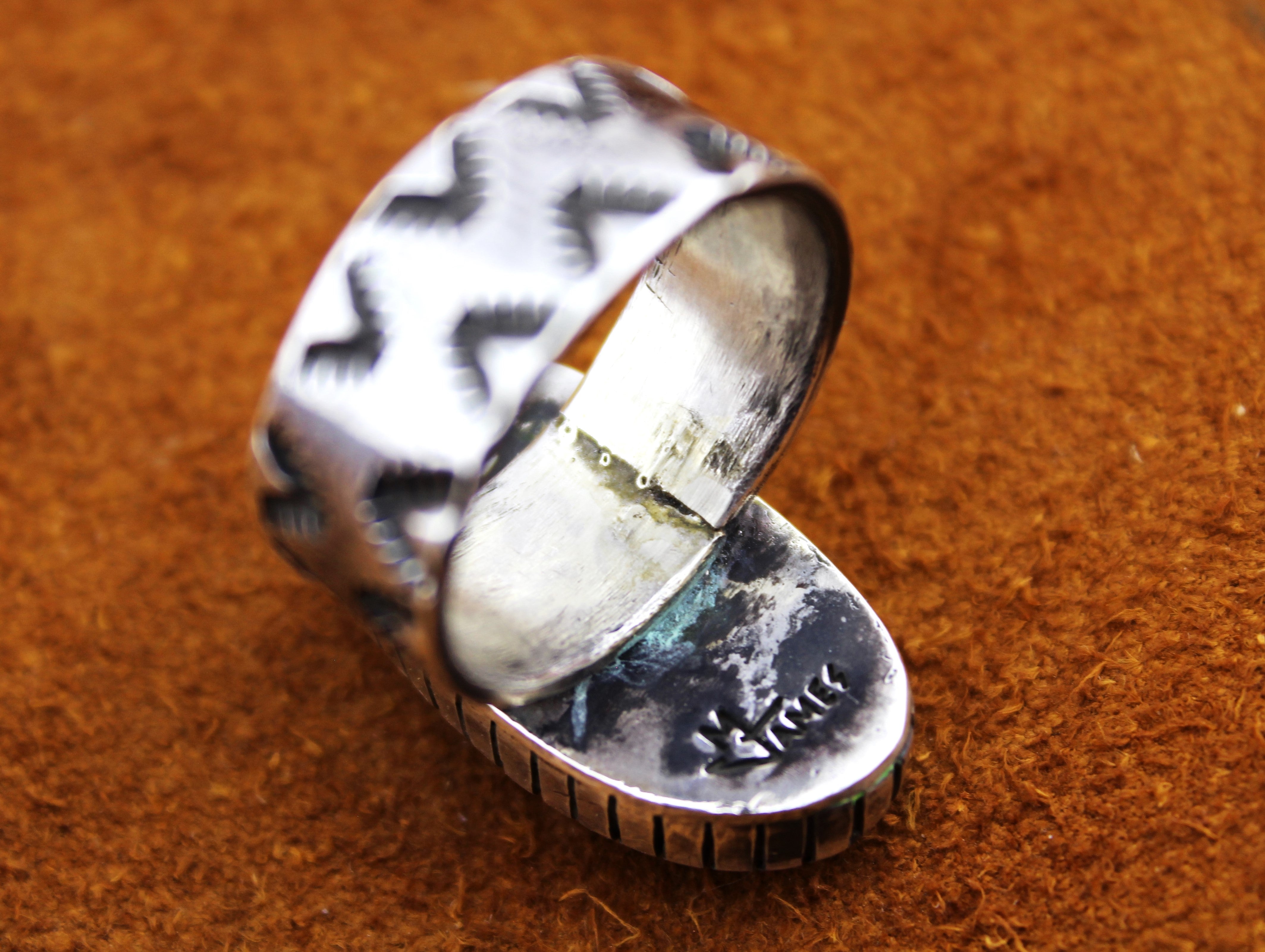 Merlin James Sterling silver Ribbon Turquoise Ring