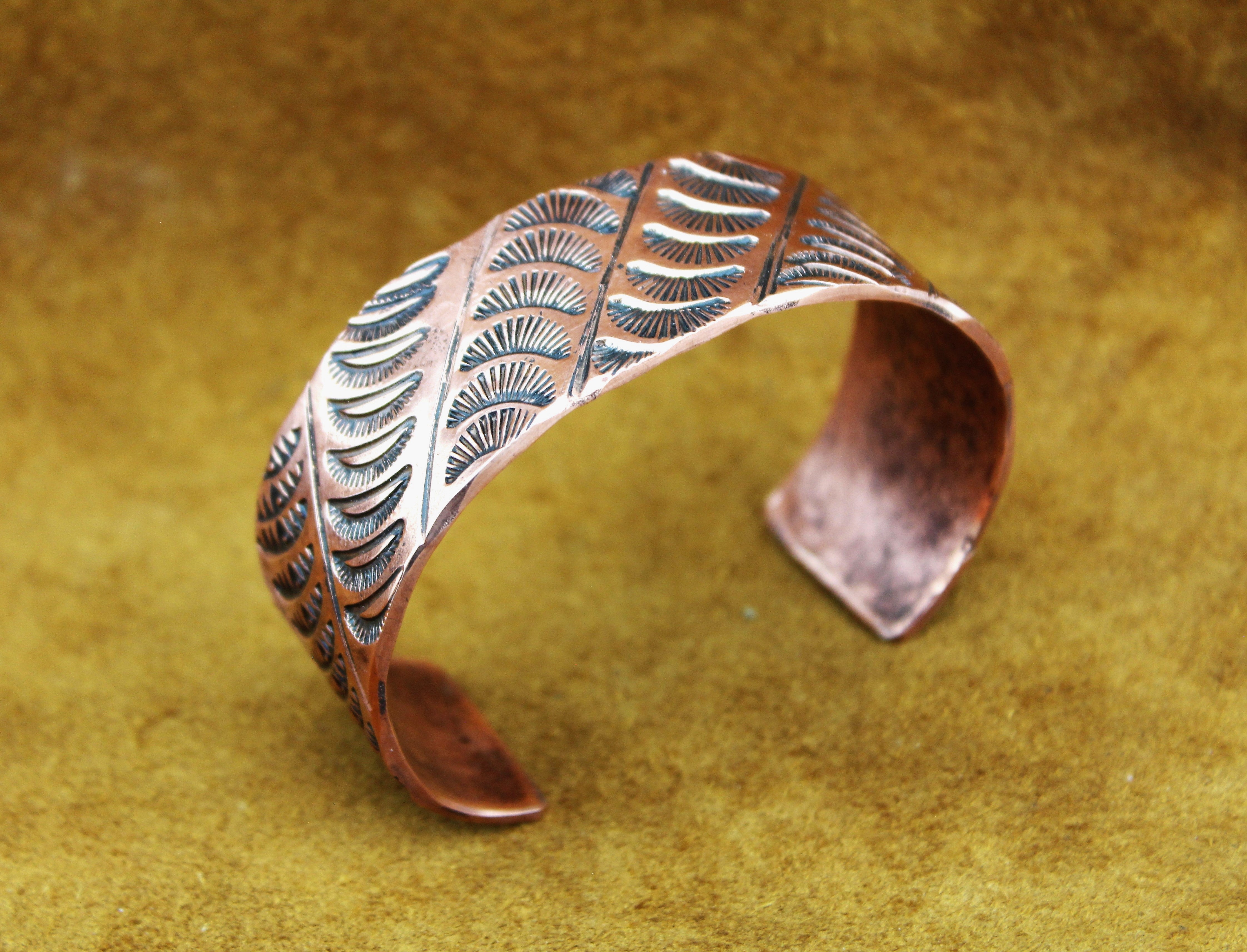 Merlin James Stamped Copper Bracelet