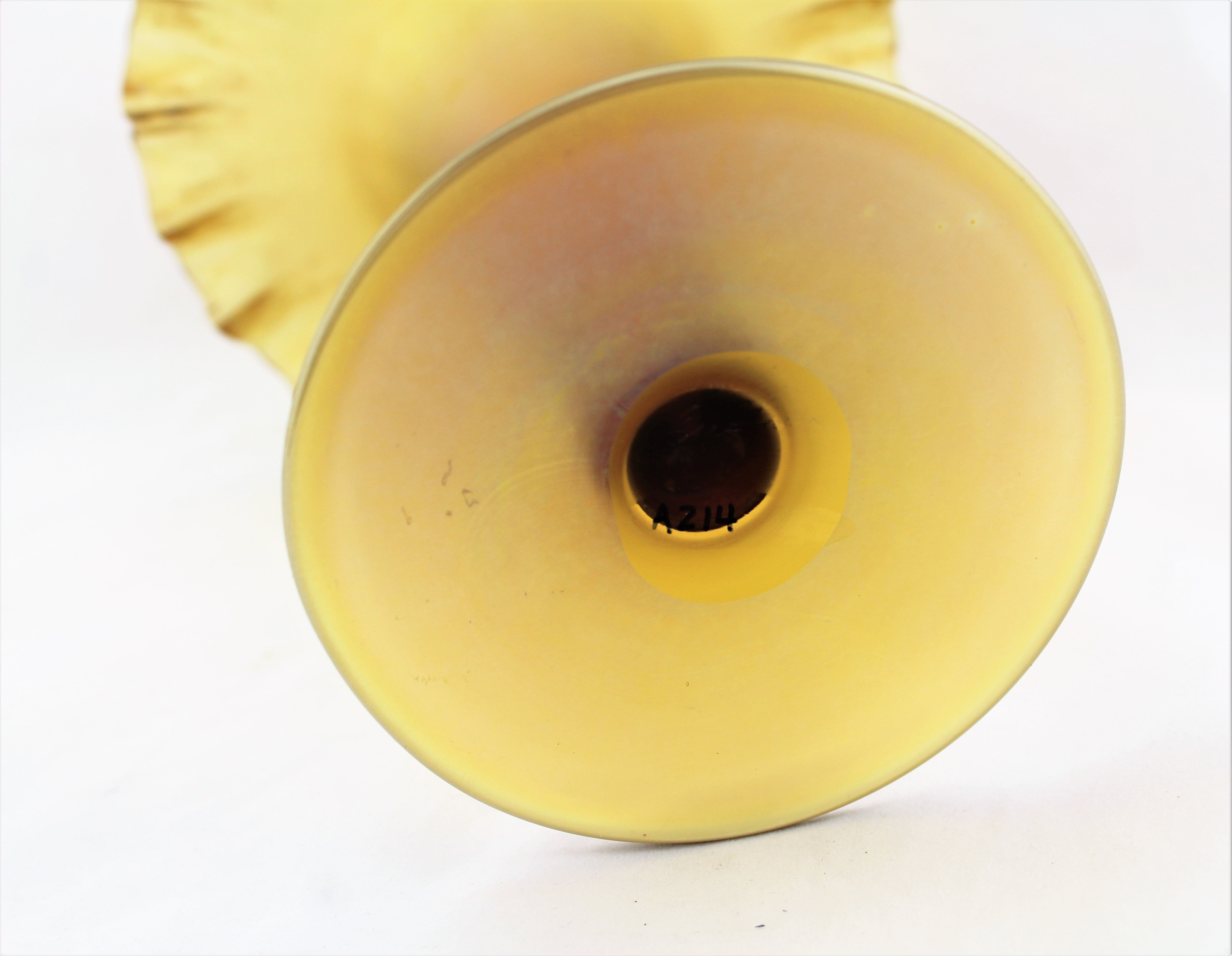 Antique Loetz Austria Stretch Glass Trumpet Vase