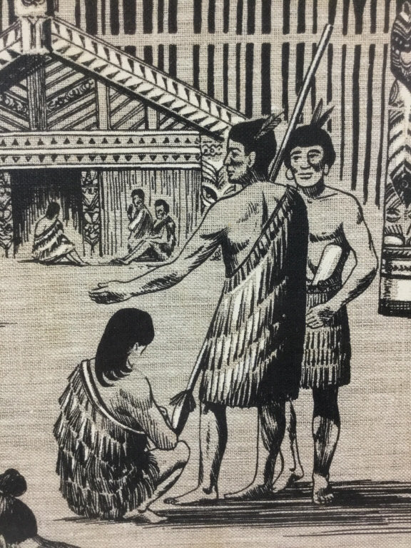 Vintage Maori Print on Linen